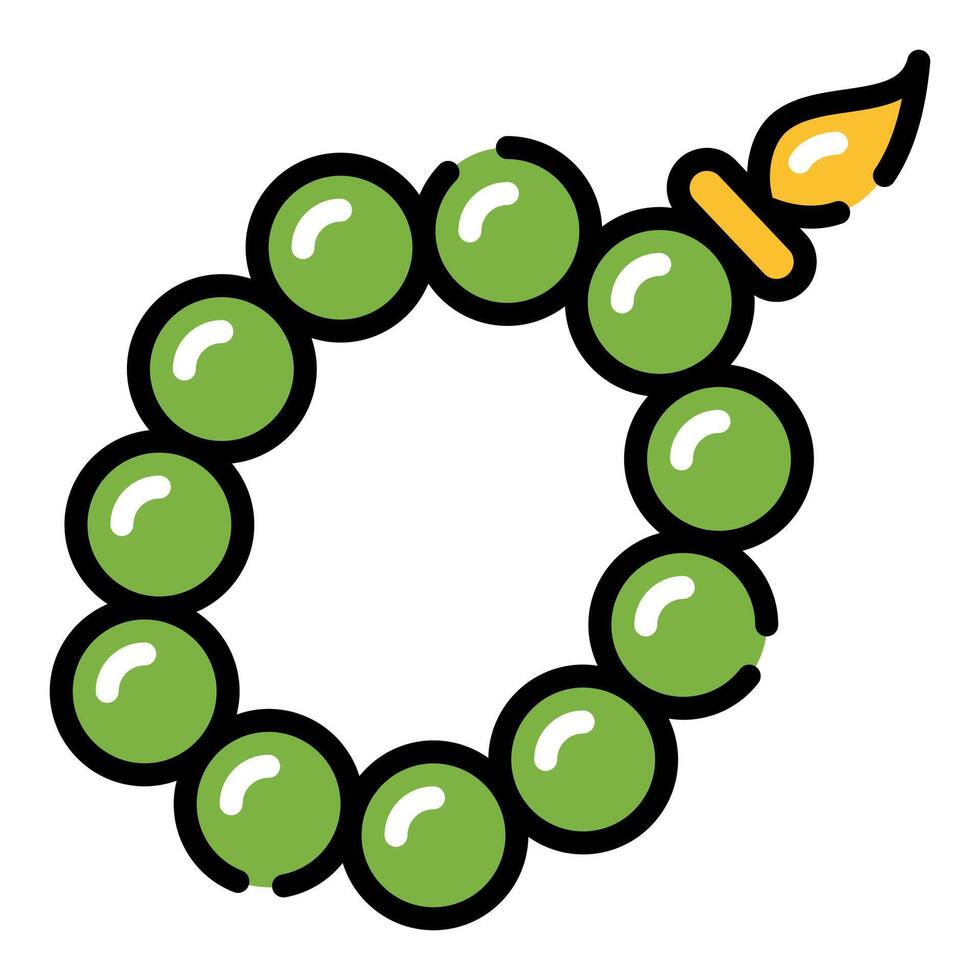 Islamic Bead for Praying Simple Line Icon Logo Symbol vector