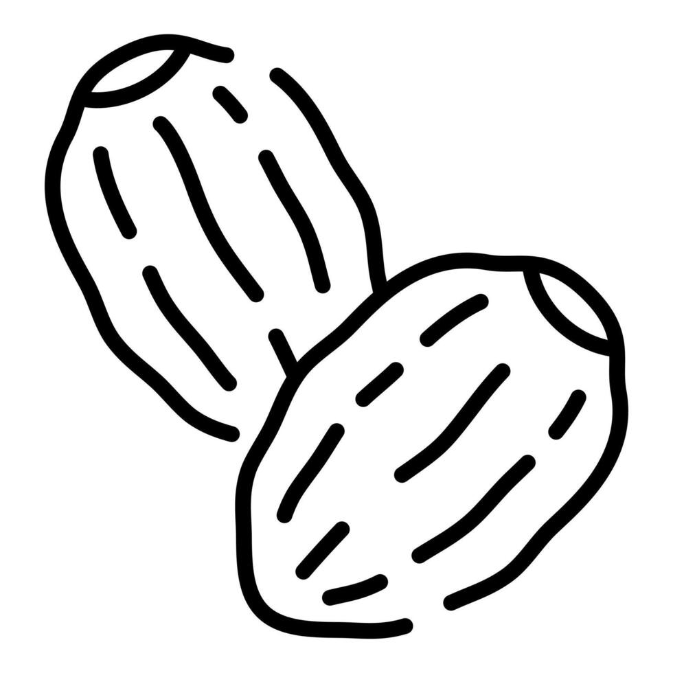 Dates Fruit Simple Line Icon Logo Symbol vector