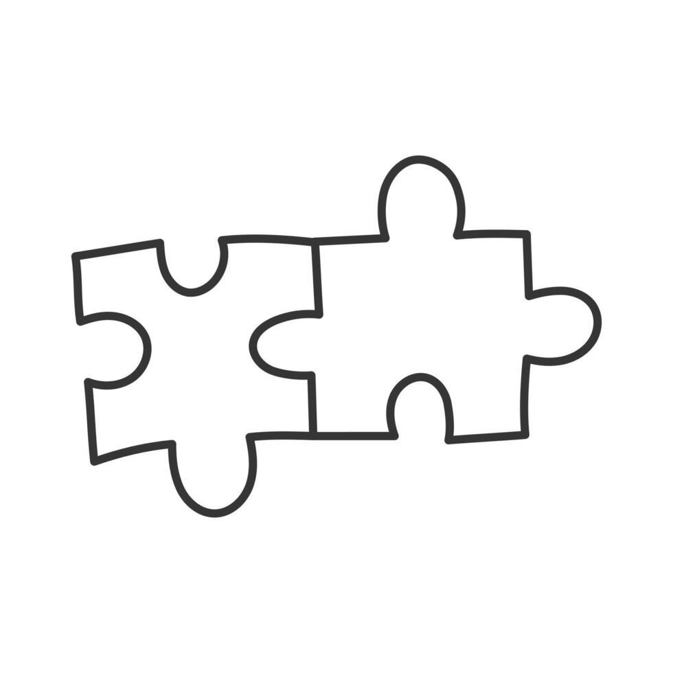 Jigsaw Puzzle Doodle Line Icon vector