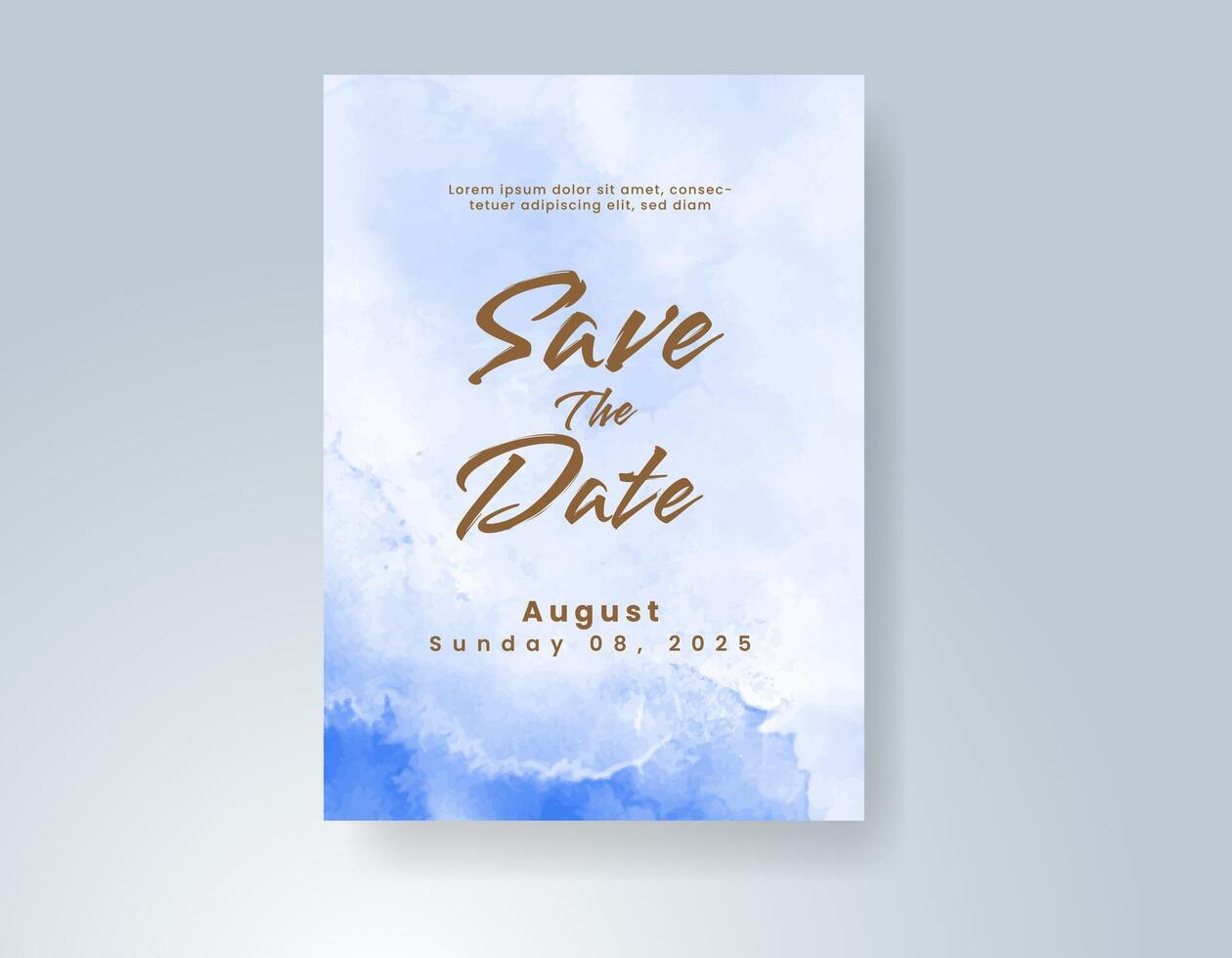 Wedding invitation with abstract watercolor background vector