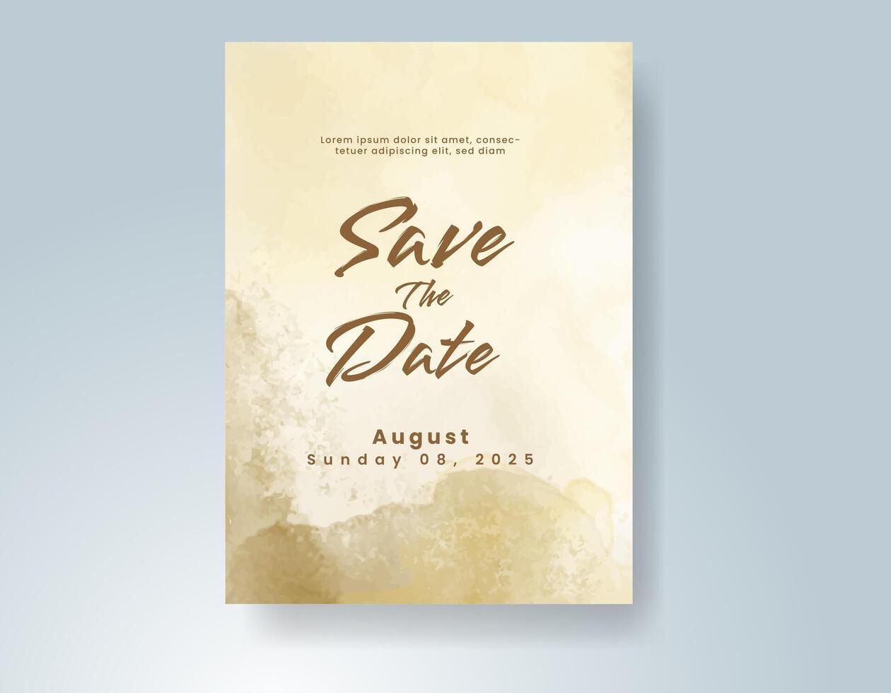 Wedding invitation with abstract watercolor background vector