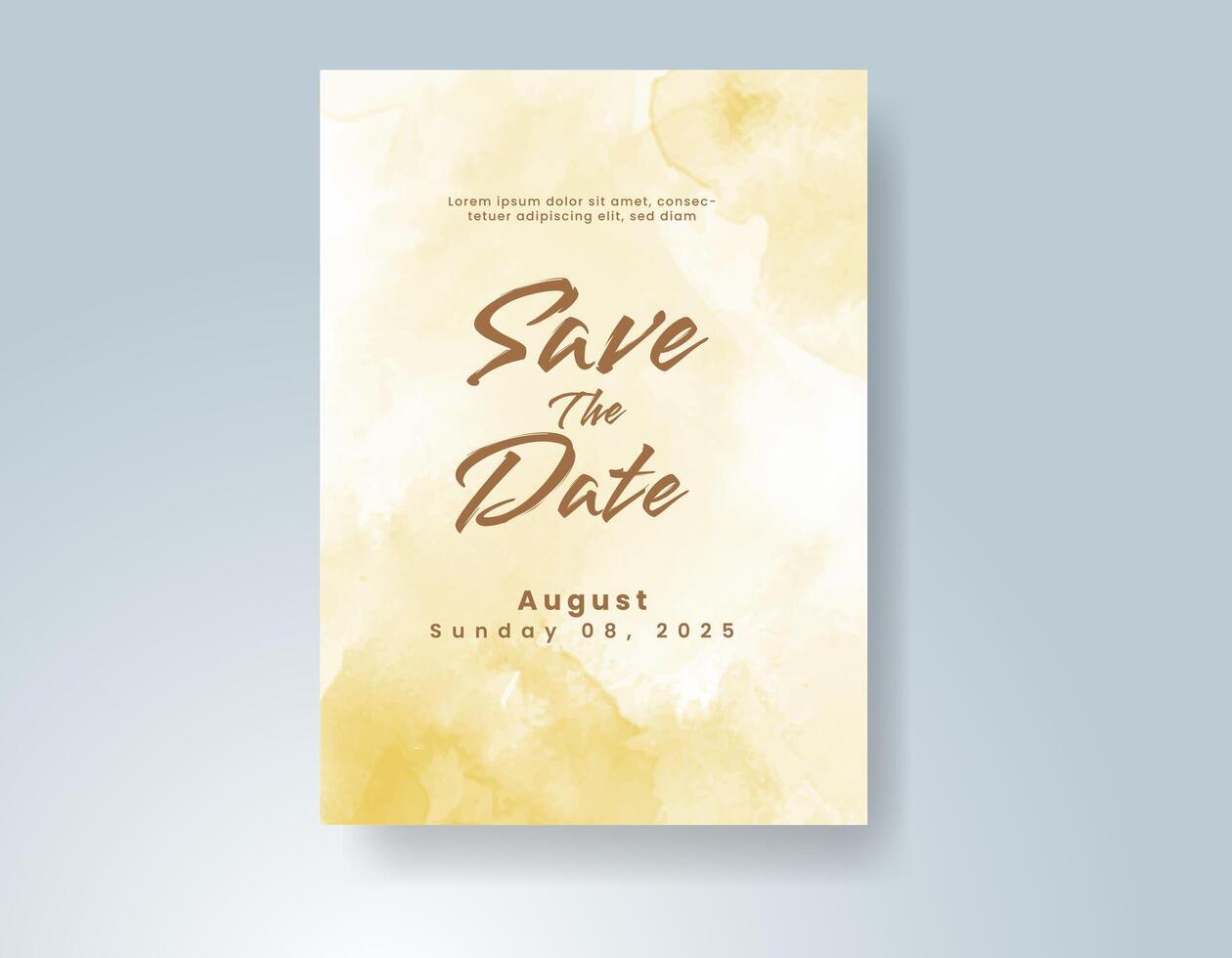 Wedding invitation with abstract watercolor background vector