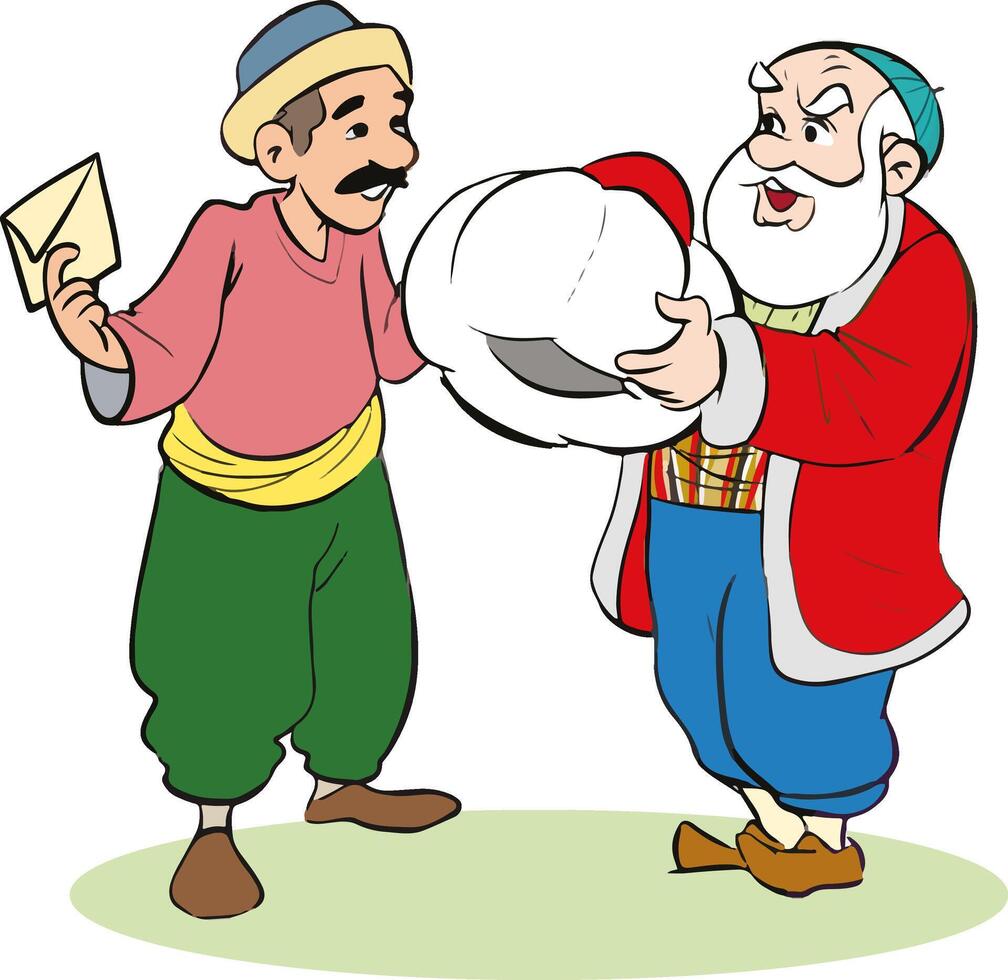 Nasreddin Hodja illustration cartoon character design vector