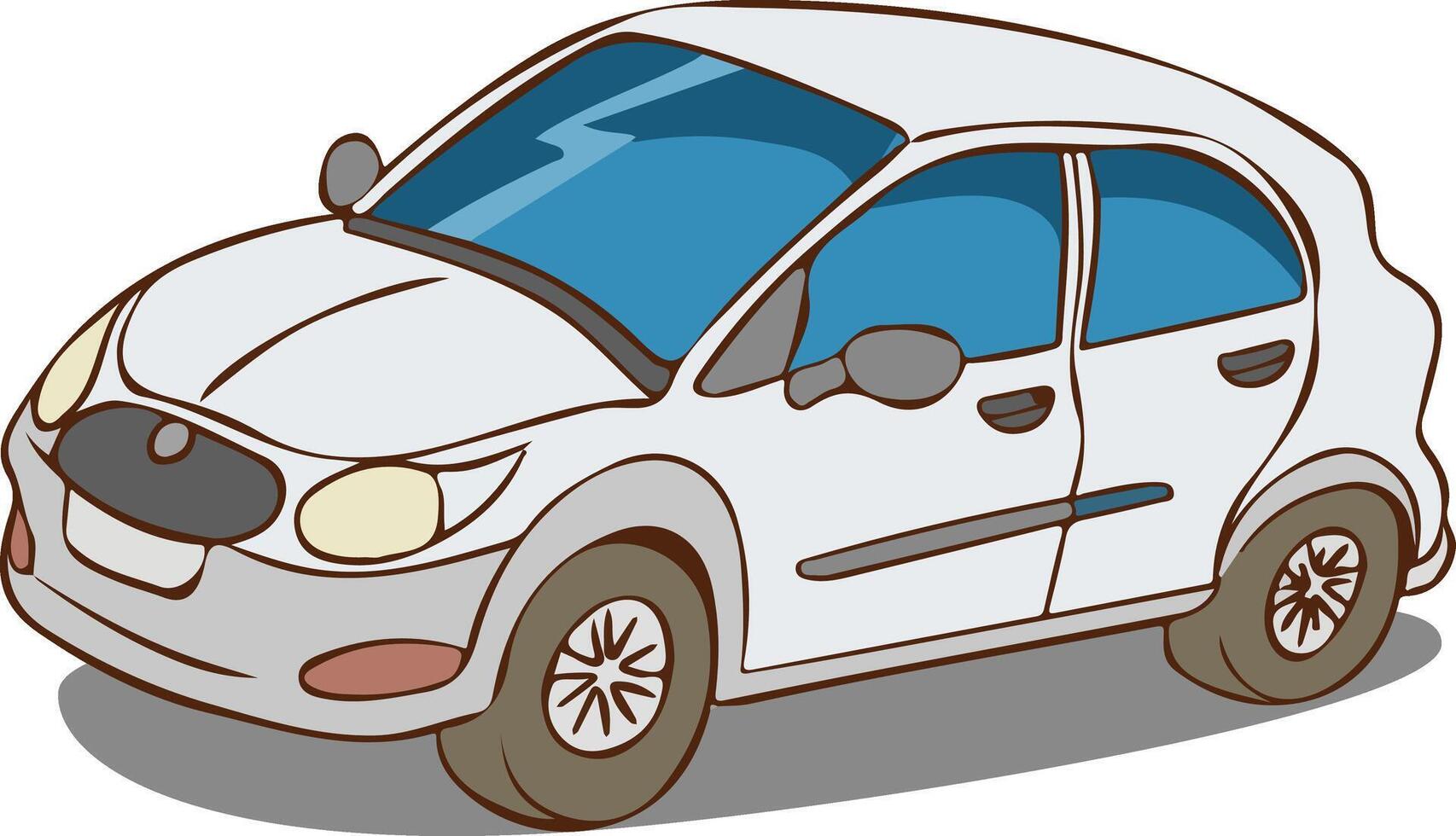 flat style illustration. Urban, city cars and vehicle transportation concept. Isolated on white background. vector