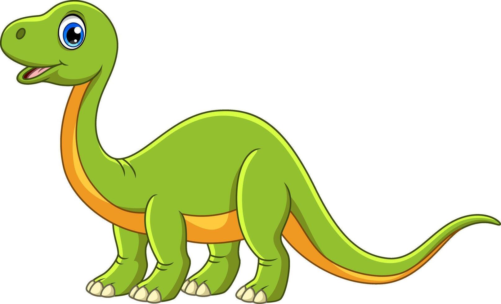 Cartoon funny Brontosaurus isolated on white vector