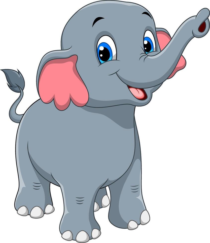Cartoon elephant on white background vector