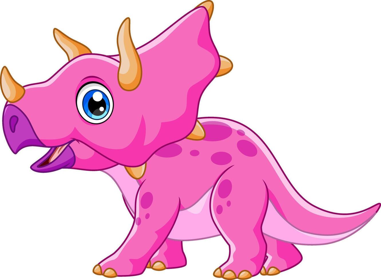Cute triceratops cartoon on white background vector