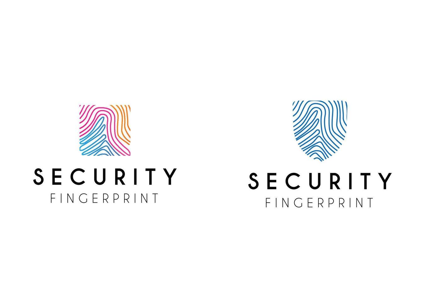 Finger print cyber security Logo Design. Technology logo Design template. vector