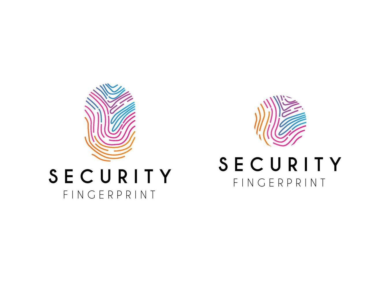 Finger print cyber security Logo Design. Technology logo Design template. vector