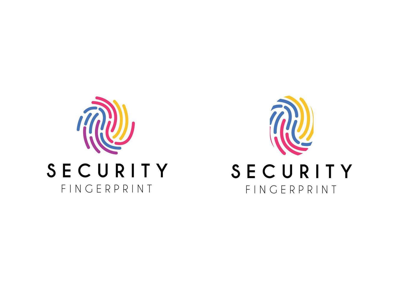 Finger print cyber security Logo Design. Technology logo Design template. vector
