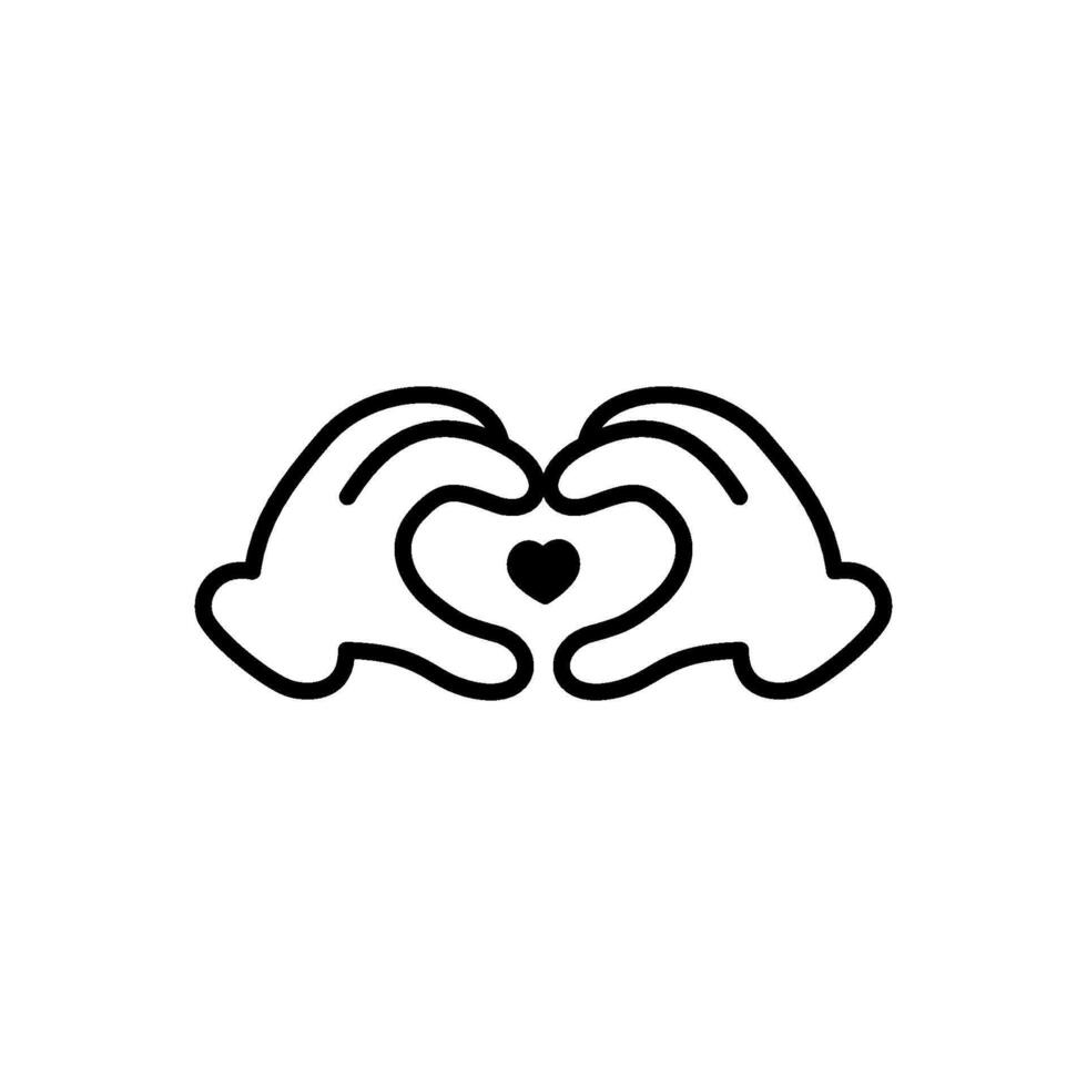 heart shape hands character vector