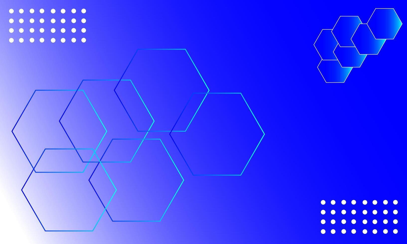 abstract blue gradient hexagon background vector