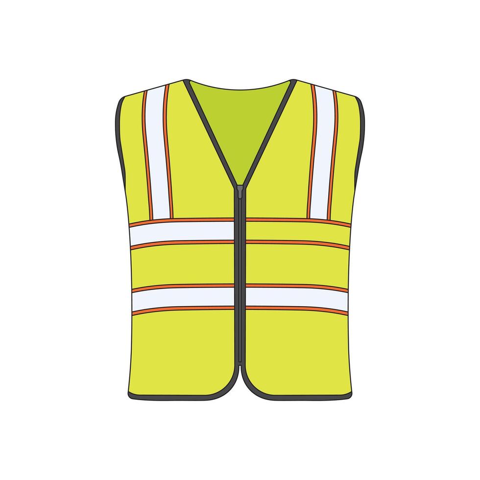 kids drawing cartoon illustration safety vest icon Isolated on White vector