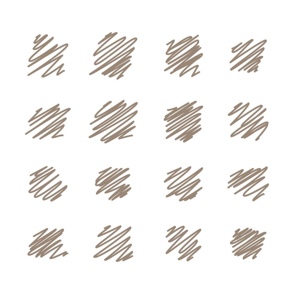 Artistic scribble outline hand drawn marker pen set. vector