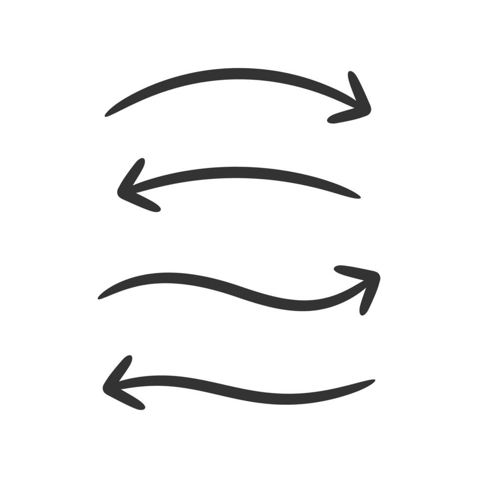 Arrow curve set icon isolated illustration. vector