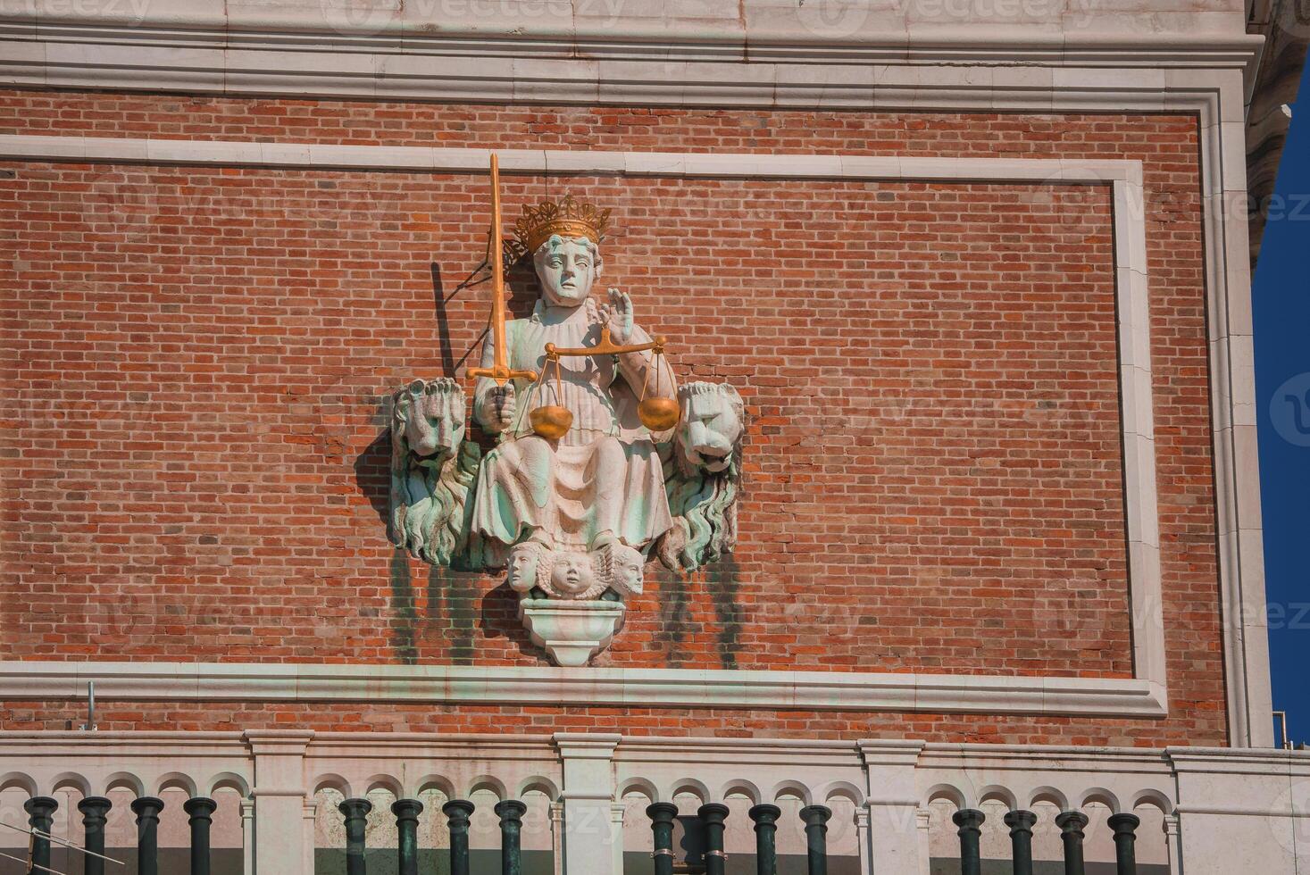 Venice Statue of Woman Seated on Throne with Lions on Building - Summer Collection photo