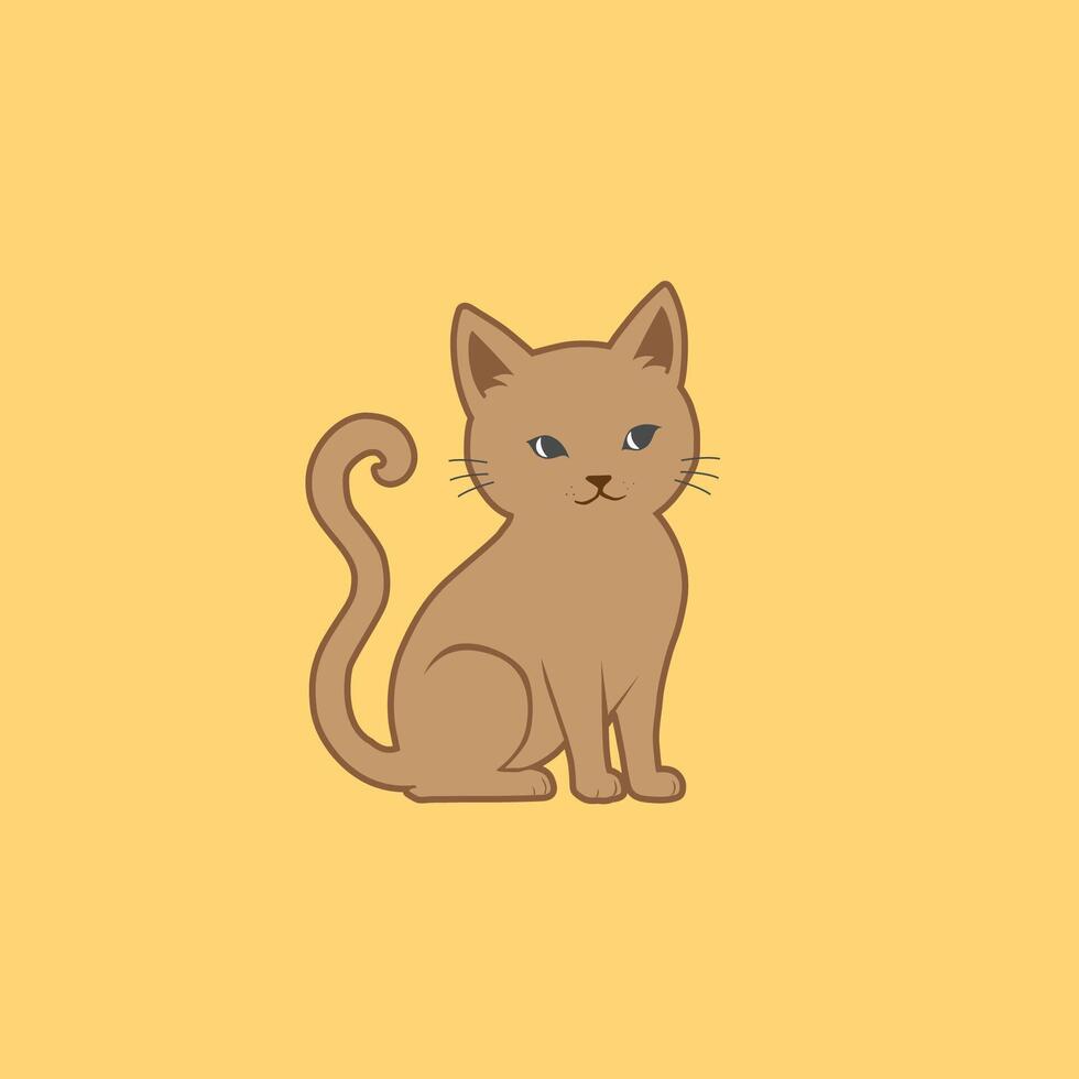 Cartoon cute cat vector