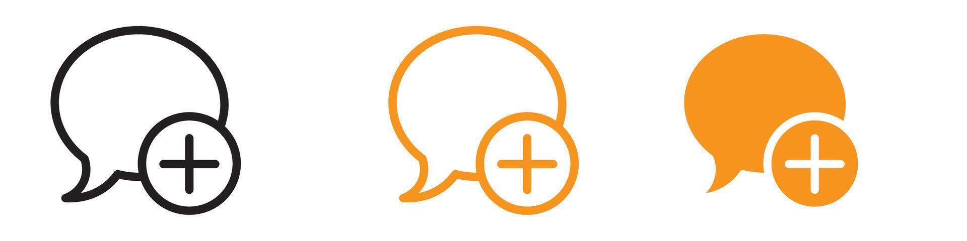 Enhance Communication with Add Chat Icon Set for Social Media and Messaging Applications vector