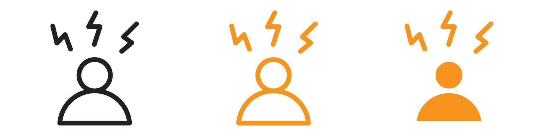 Expressive Angry Person Icon for Emotional and Psychological Illustrations in Mental Health Content vector