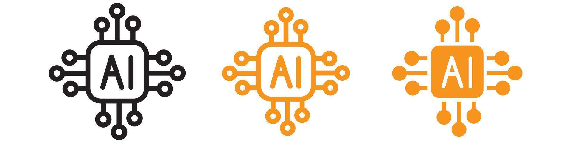 Futuristic Artificial Intelligence Icon for Innovative Technology and AI-Themed Designs vector