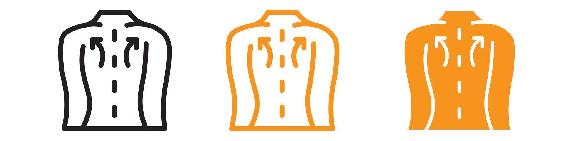 Back Massage Icon Set Therapeutic Back Massaging Illustrations for Wellness Projects vector
