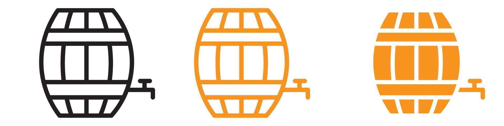 Barrel of Beer Icon Set Brewing and Pub Symbols for Beverage and Hospitality Projects vector
