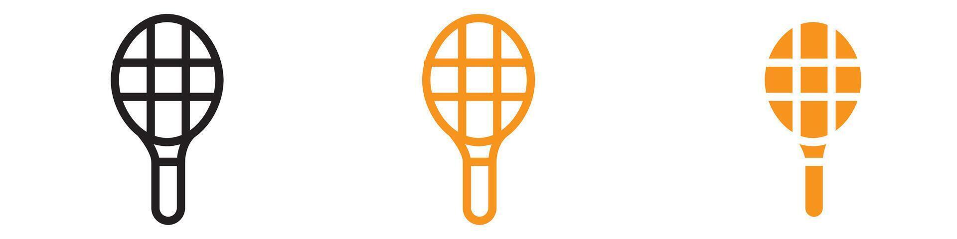 Badminton Racquet Icon Set Sports Equipment Illustrations for Active Lifestyle Projects vector