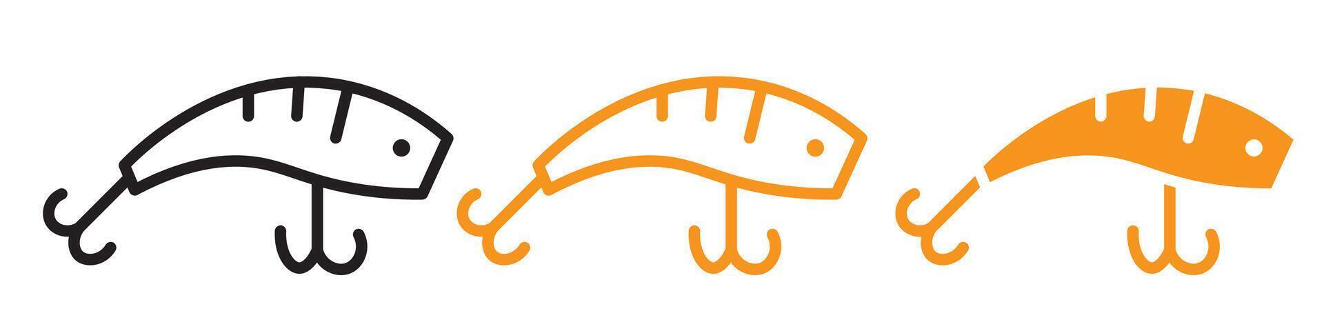 Bait Fishing Minnow Icon Set Fishing Lure Illustrations for Angling and Outdoor Projects vector