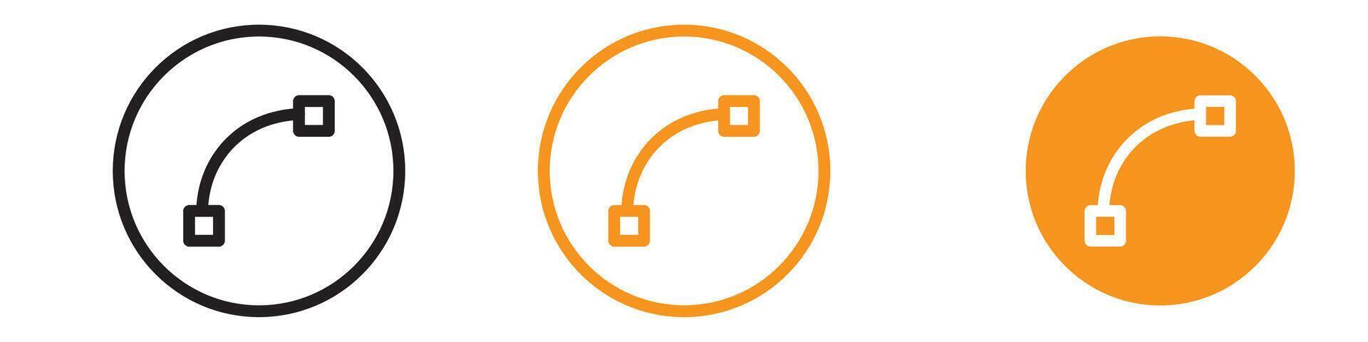 Bezier Curve Icon Set Mathematical and Graphic Design Symbols for Technical Projects vector