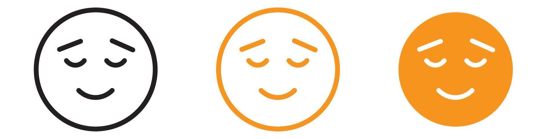 Calm Emoji Icon Set Relaxation and Tranquility Symbols for Messaging and Communication vector