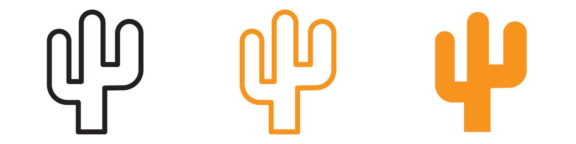 Cactus Icon Set Desert Plant Illustrations for Nature and Botanical Projects vector