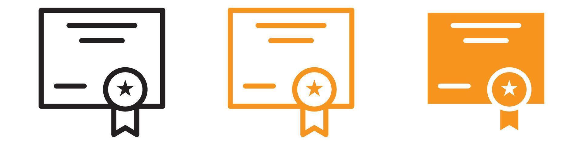 Certificate Icon Set Achievement and Award Symbols for Education and Recognition vector