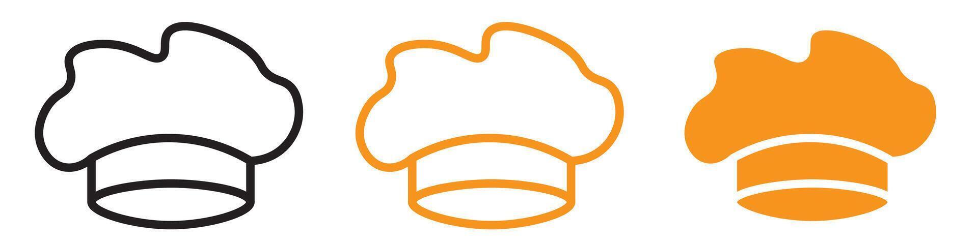 Chef Hat Icon Set Culinary Arts Illustrations for Cooking and Restaurant Projects vector