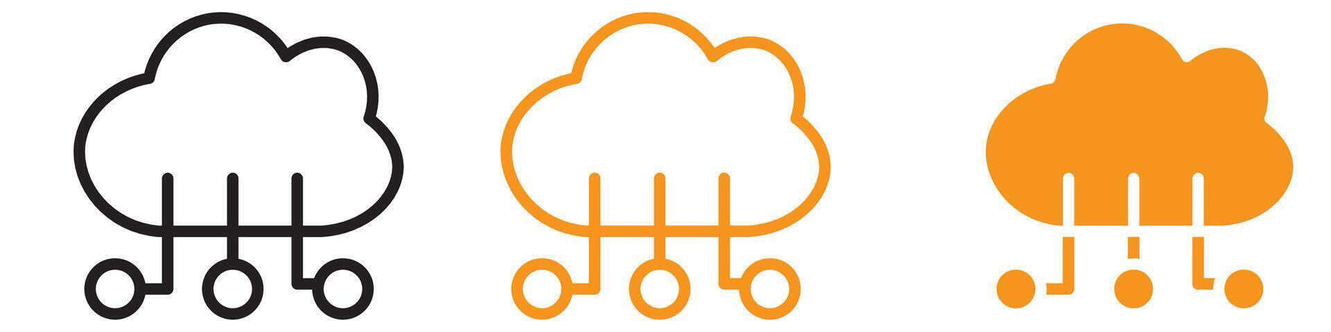 Cloud Marketing Icon Set Digital Advertising Illustrations for Online Business vector