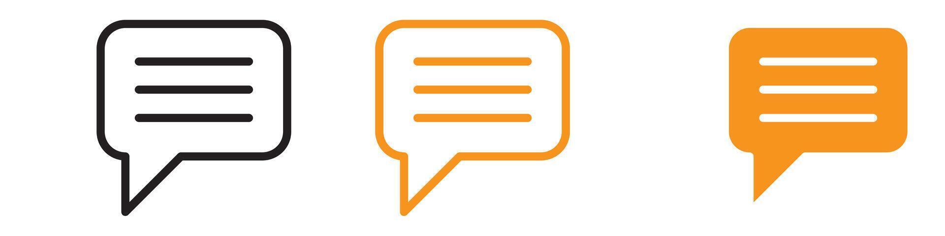 Comment Icon Set Messaging and Feedback Symbols for Communication Platforms vector