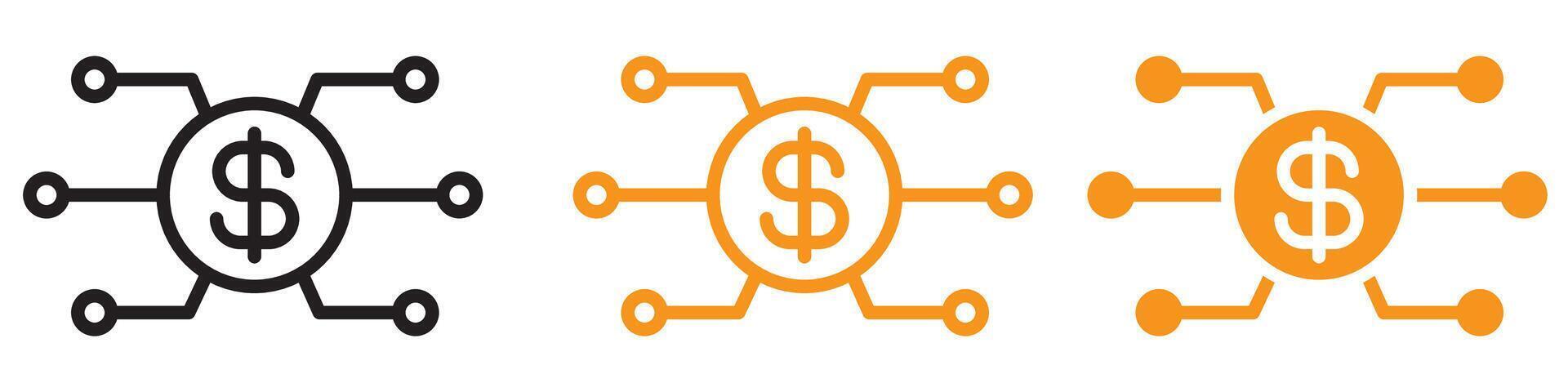 Digital Currency Icon Set Cryptocurrency Illustrations for Finance and Technology vector