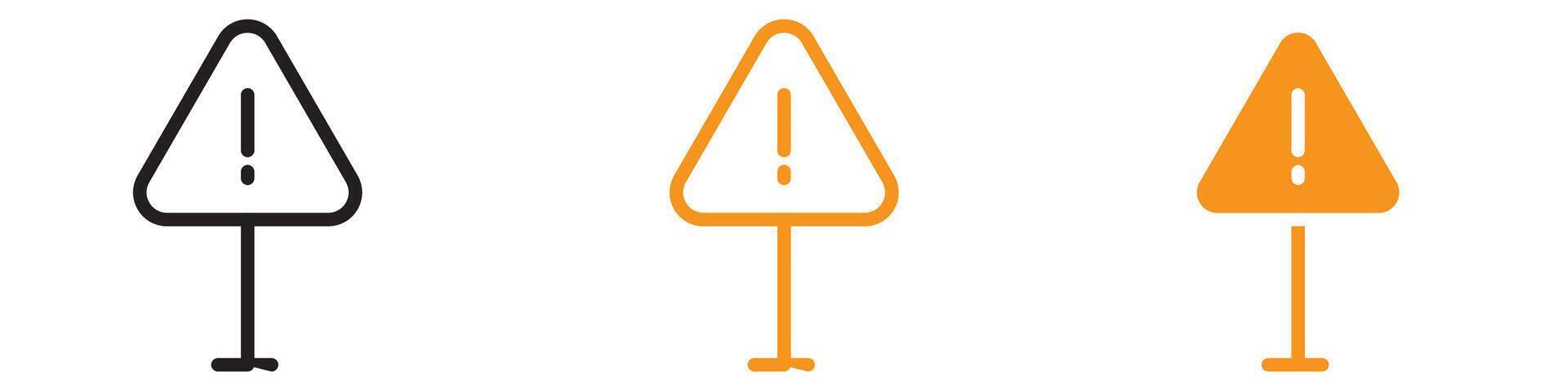 Exclamation Danger Icon Set Warning and Hazard Symbols for Safety and Alerts vector