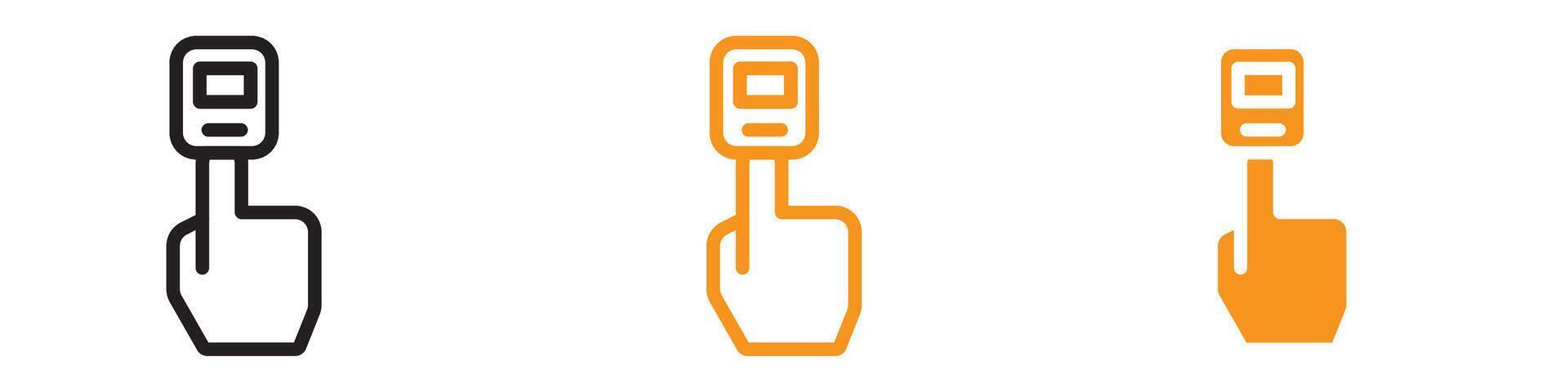 Fingertip Pulse Oximeter Icon Set Medical Device Illustrations for Health Monitoring vector
