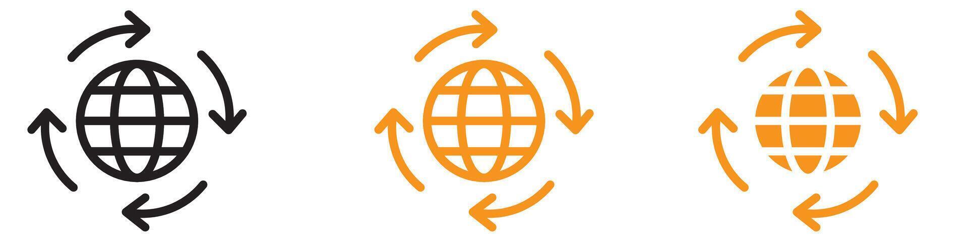 Globalization Icon Set International Collaboration Illustrations for Business and Culture vector