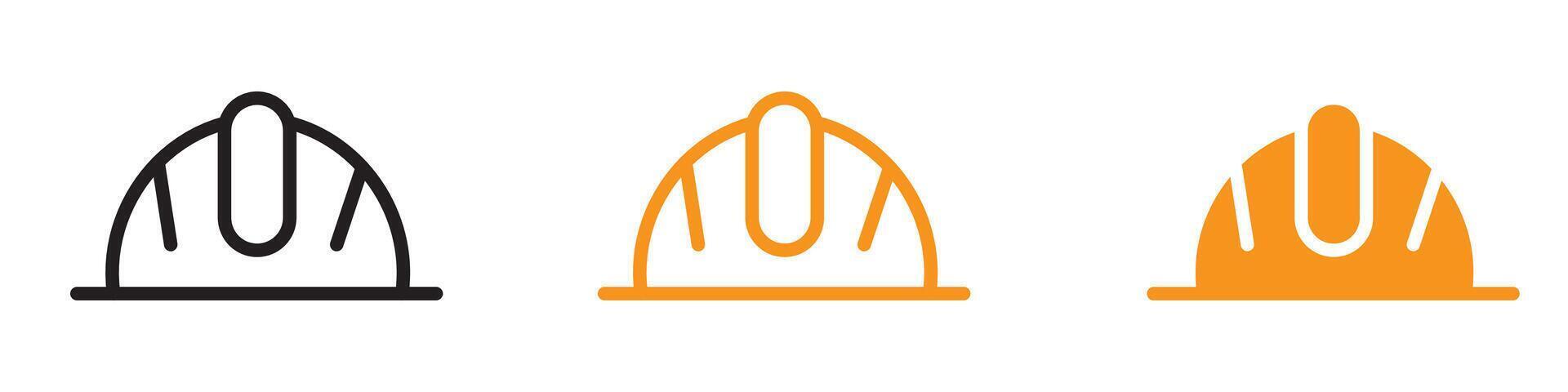 Helmet Icon Set Safety Gear Illustrations for Construction and Sports vector