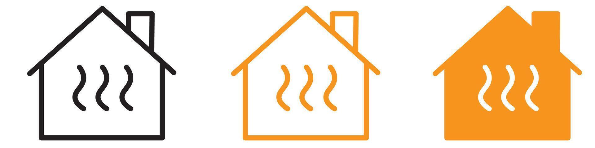 House Heating Icon Set Home Comfort Illustrations for HVAC and Energy Efficiency vector