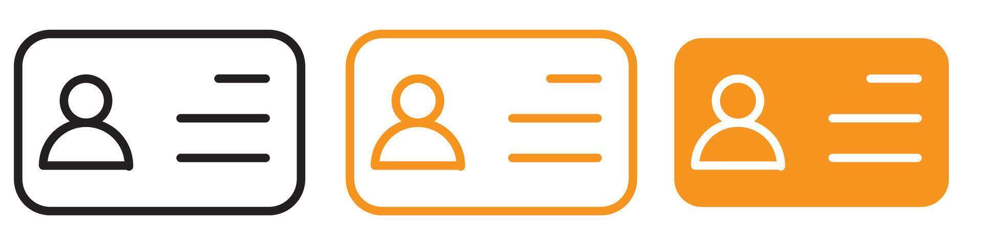 Identification Card Icon Set Personal ID Illustrations for Security and Administration vector