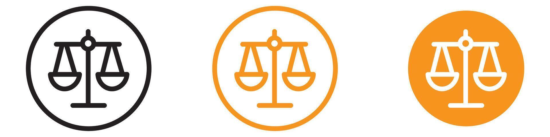 Law Scale Icon Set Justice and Legal System Illustrations for Court and Law Projects vector