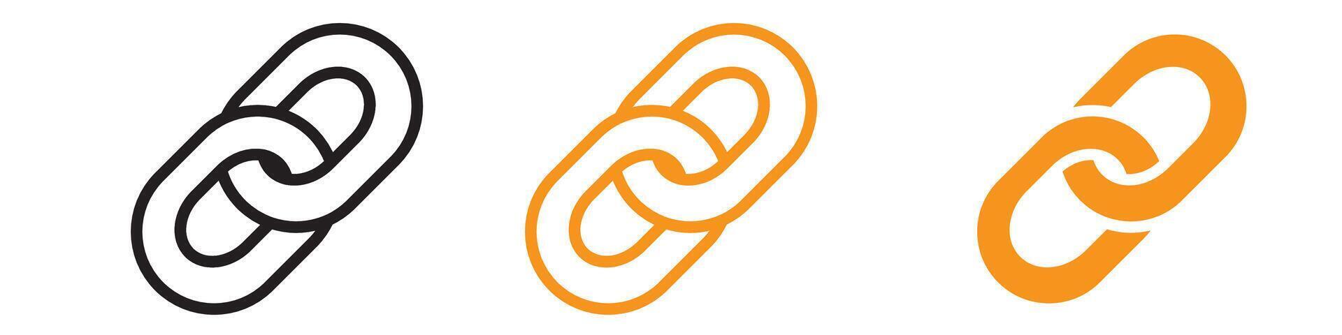 Link Chain Icon Set Connection and Strength Illustrations for Security and Engineering vector