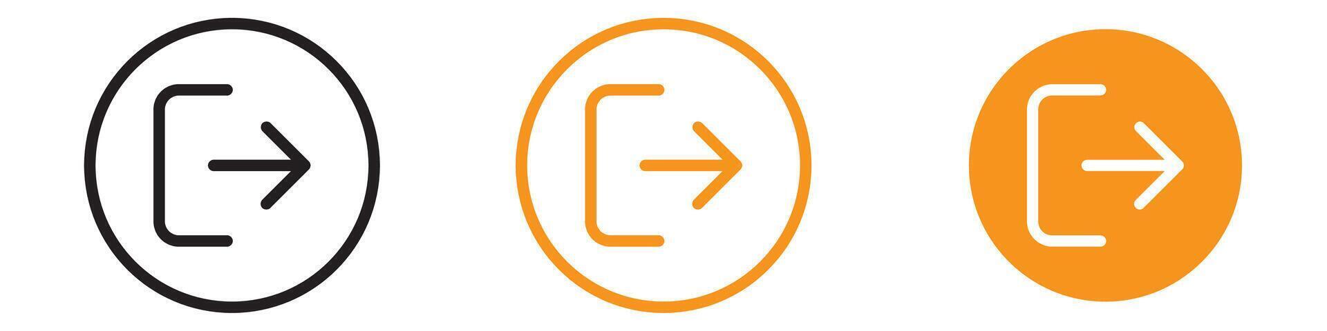 Logout Icon Set User Interface Illustrations for Web and App Design vector