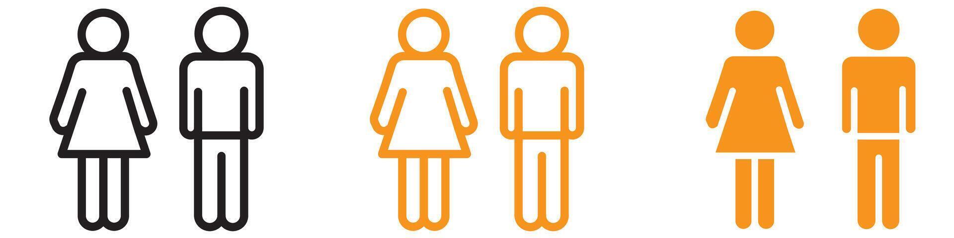 Man and Woman Icon Set Gender Diversity Illustrations for Social and Cultural Projects vector