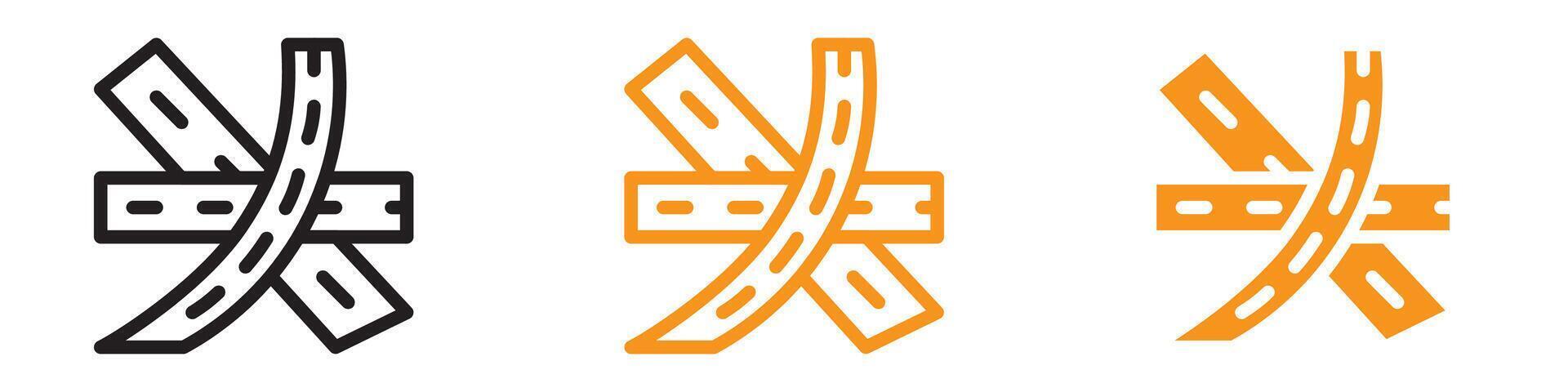 Multi-Level Junction Icon Set Traffic and Roadway Illustrations for Transportation Projects vector