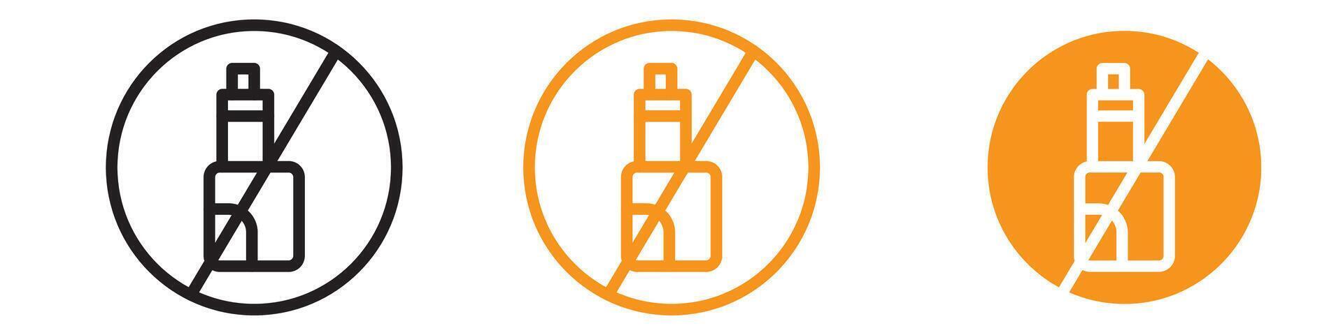 No Electronic Vaping Icon Set Prohibition Illustrations for Health and Safety vector