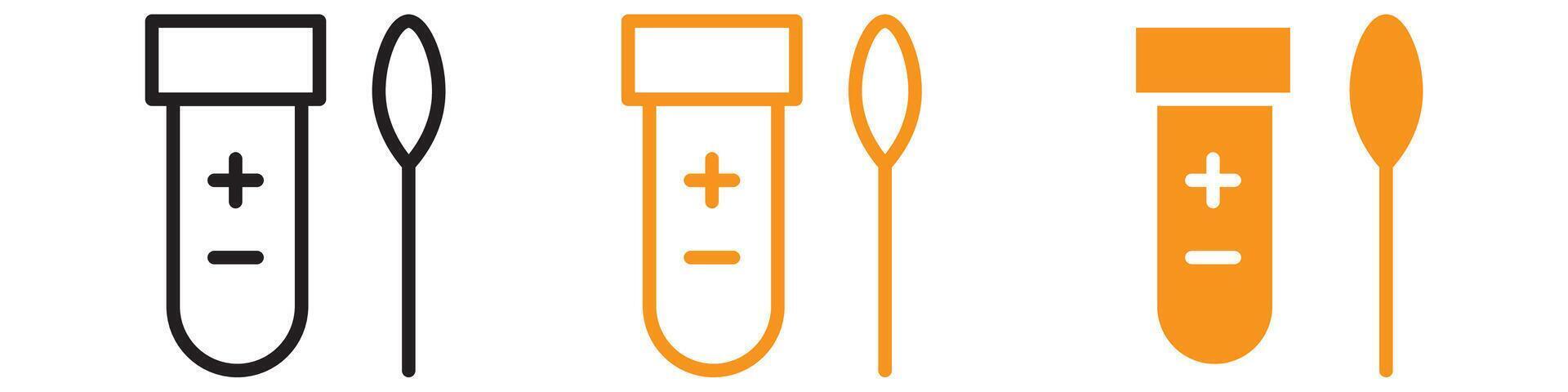 PCR Test Icon Set Medical Diagnostic Illustrations for Healthcare and Research vector