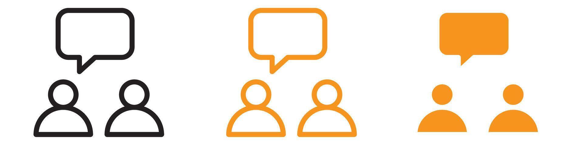 Person Conversation Icon Set Talking Illustrations for Social and Business Projects vector